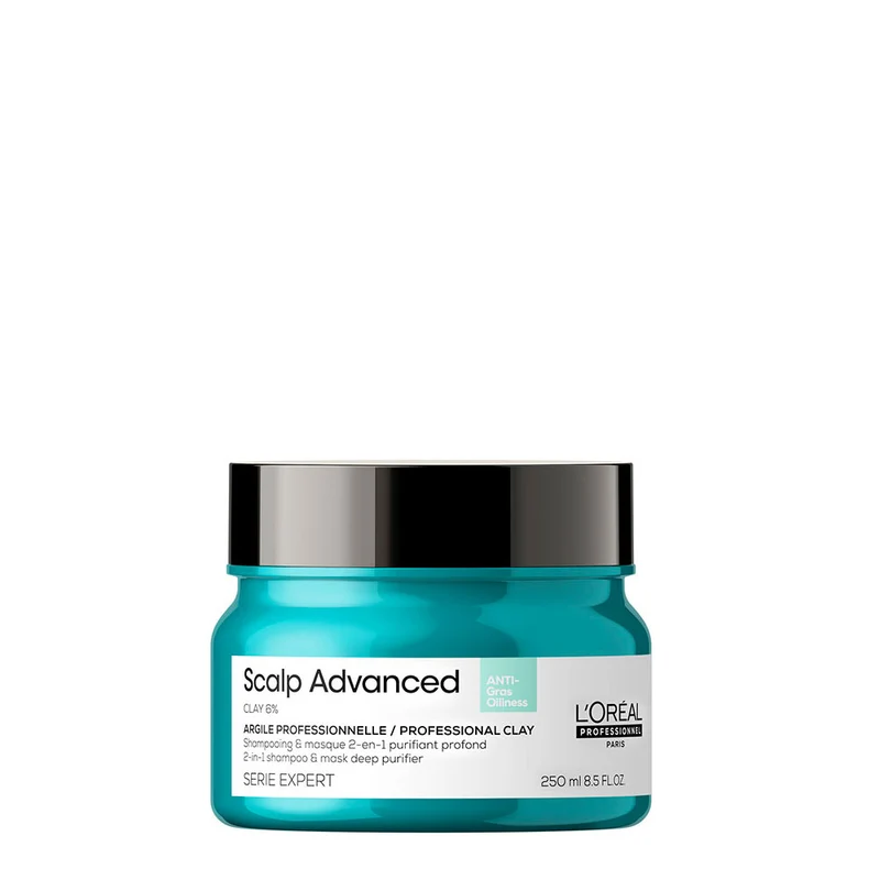 L'Oreal Professionnel Paris Scalp Advanced Anti-Oiliness 2in1 Deep Purifier Clay 250ml - shampoo & maschera purificante