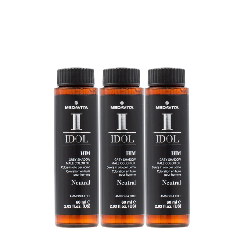 Medavita Idol Man Male Color Grey Shadow 3x60ml - colorazione da uomo neutra