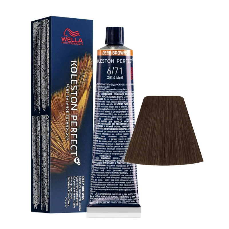 Wella Koleston perfect Me+ Deep Browns 6/71 Biondo Scuro Sabbia Cenere 60ml - colorazione permanente