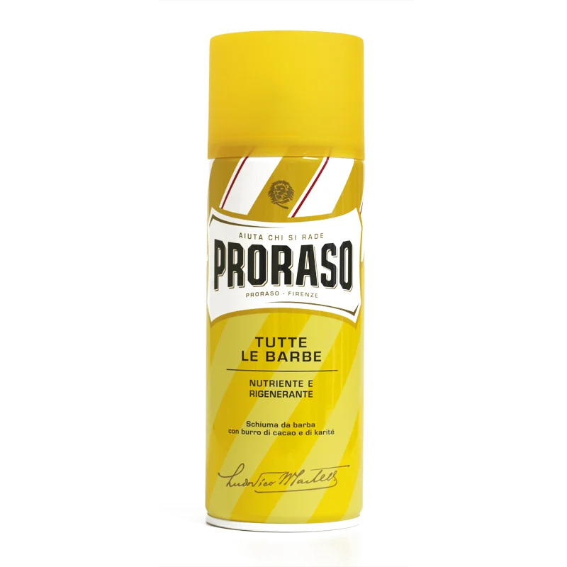 Schiuma da Barba Burro Cacao e Karite Proraso Linea Gialla 400 ml.