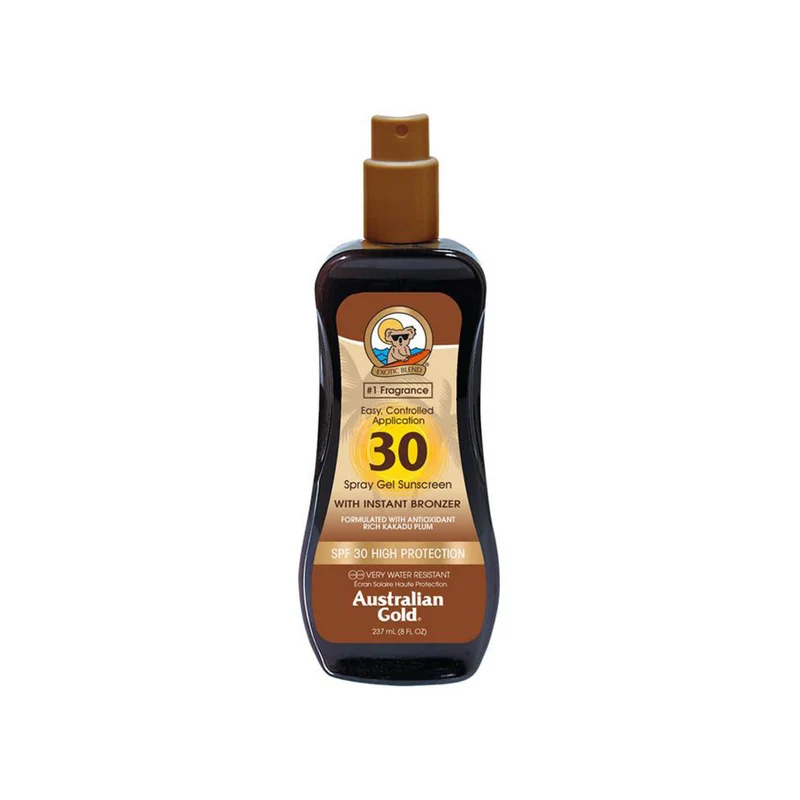 Spray Gel Sunscreen SPF30 con Instant Bronzer