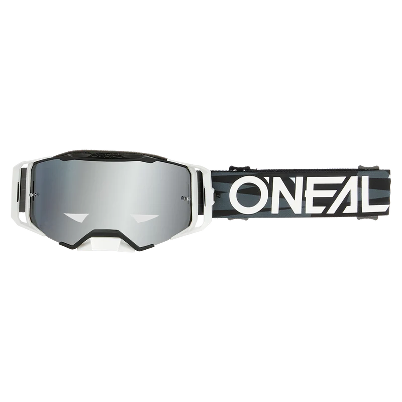 Maschera O'NEAL B-33 ICTUS Nero/Bianco Schermo Silver Mirror