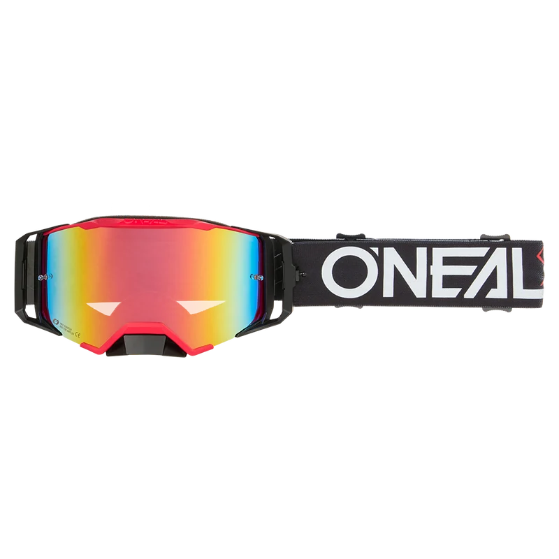 Maschera O'NEAL B-33 HEXA Nero/Rosso Schermo Radium Rosso