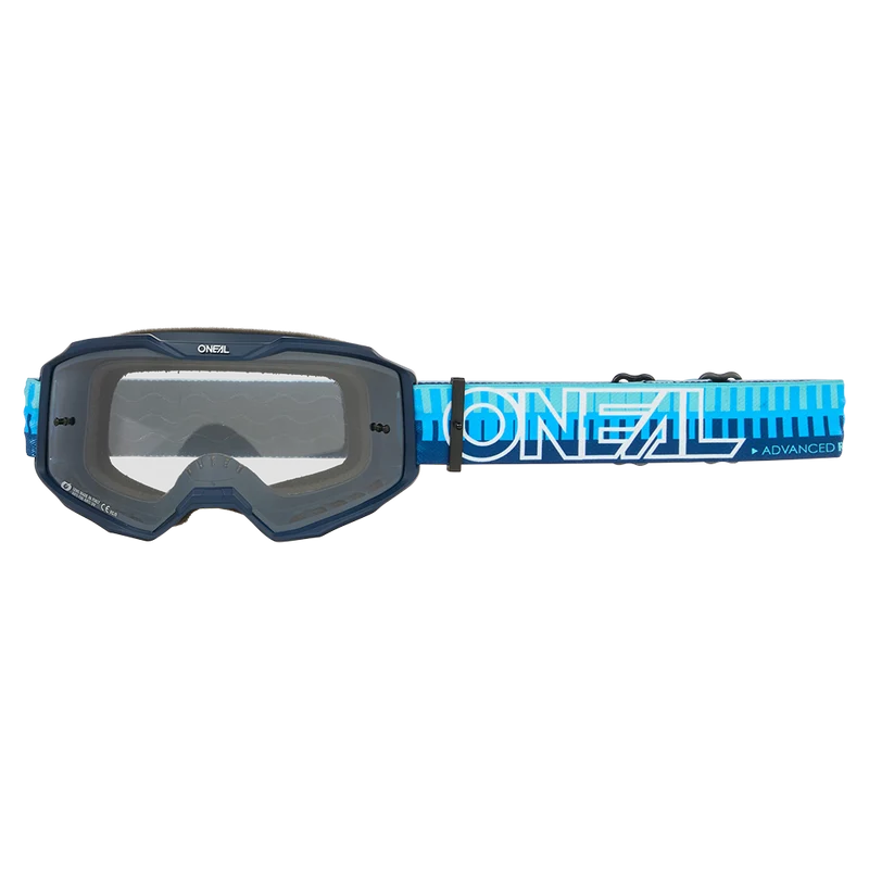Maschera O'NEAL B-10 STRIPED Blu Lente Clear