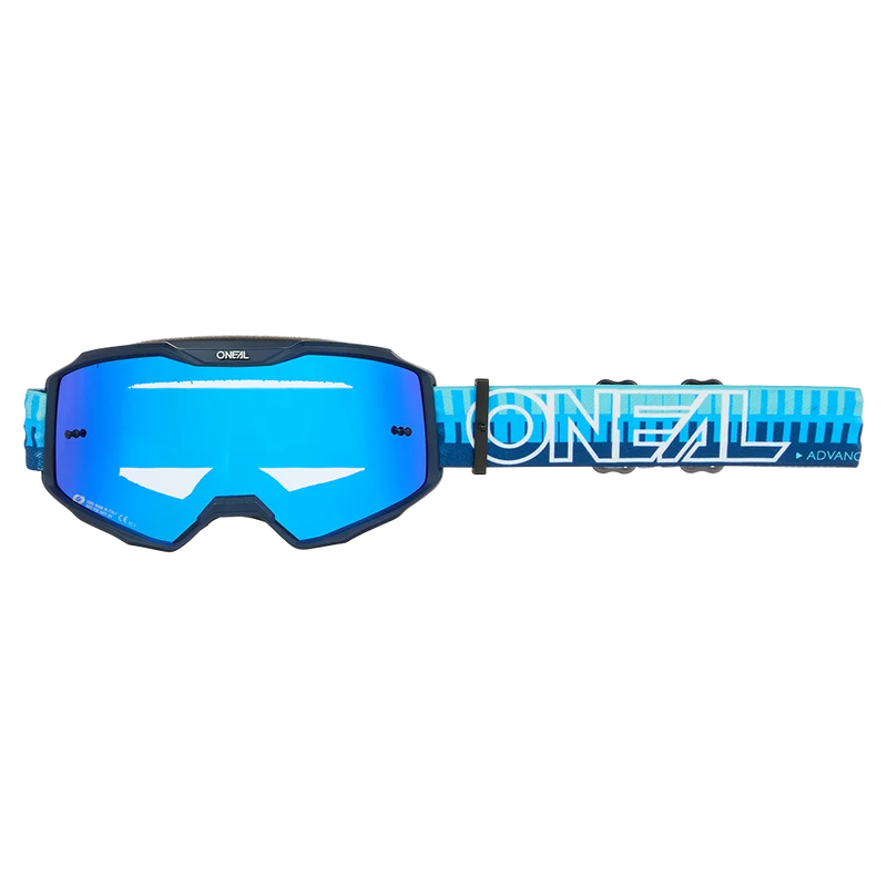Maschera O'NEAL B-10 STRIPED Blu Lente Radium Blue