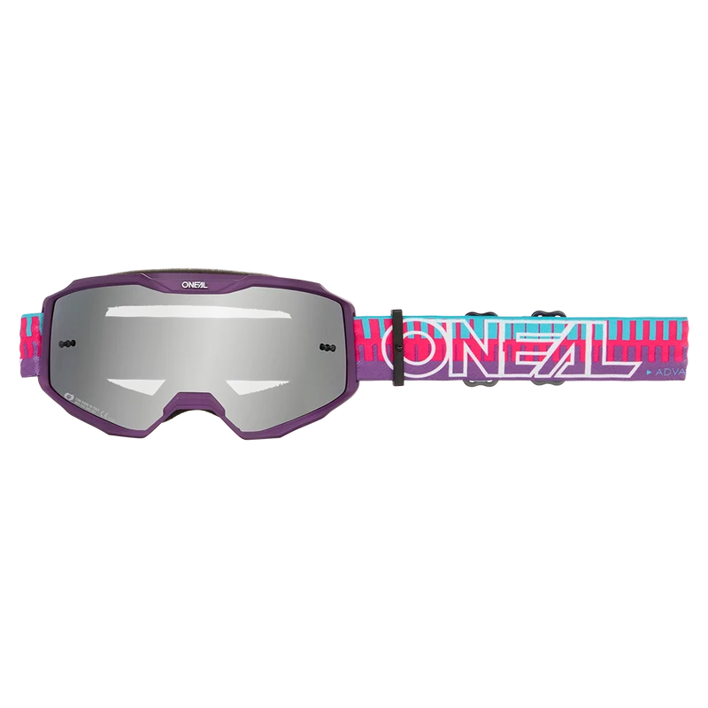 Maschera O'NEAL B-10 STRIPED Rosa/Viola Schermo Silver Mirror