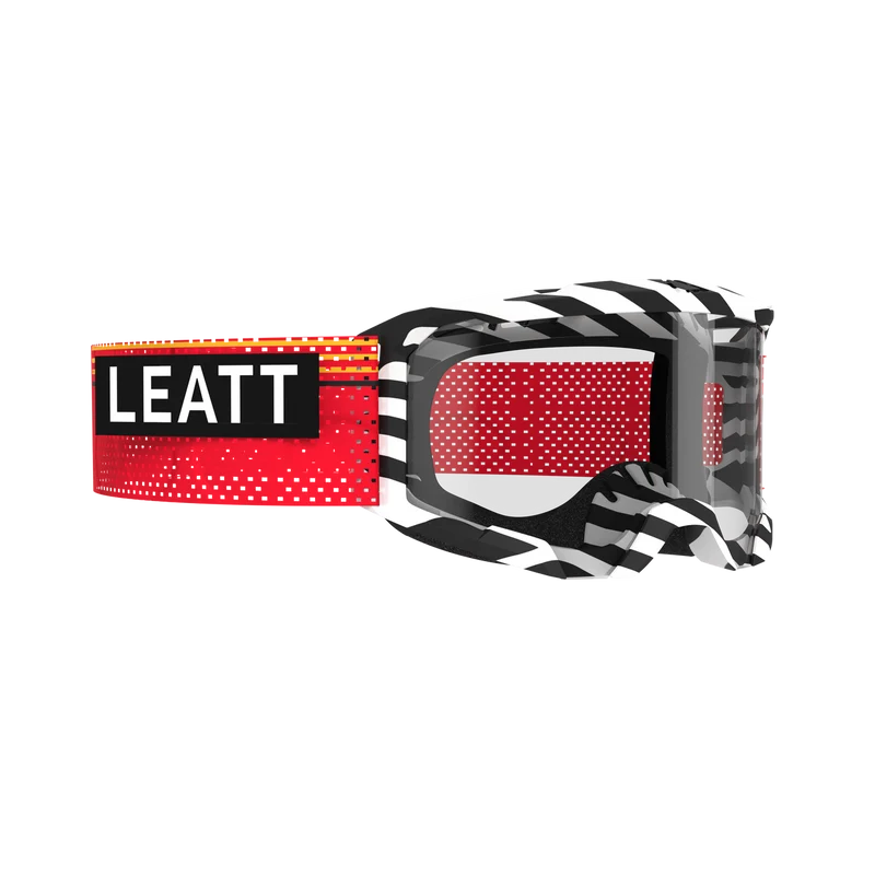 Maschera LEATT VELOCITY 4.0 MTB X-FLOW Stripe Rossa Lente Trasparente
