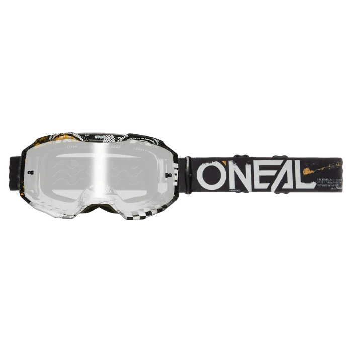Maschera O'NEAL B-10 ATTACK Nero/Bianco Schermo Silver Mirror
