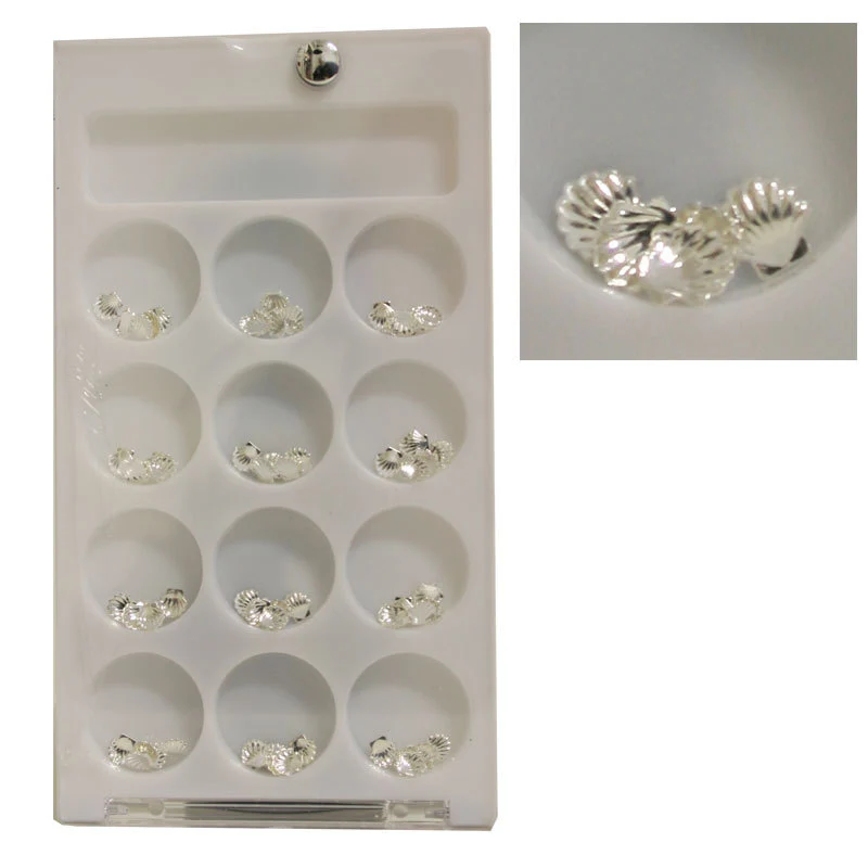 Decoro unghie Beauty nail Conchiglia Grande Argento ASN24