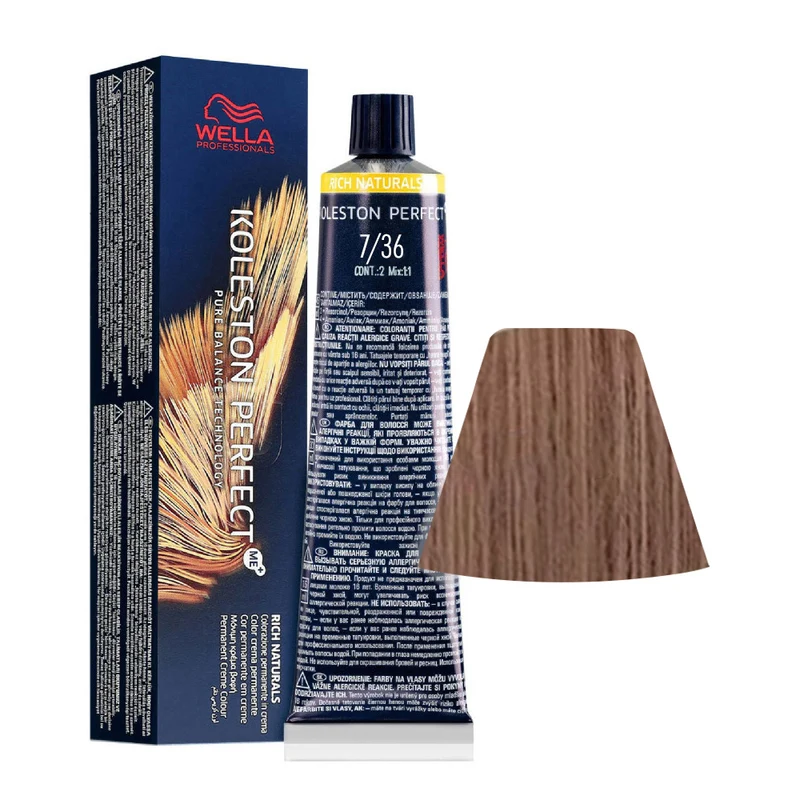 Wella Koleston Perfect Me+ Rich Naturals 7/36 Biondo Medio Dorato Violetto 60ml - colorazione permanente