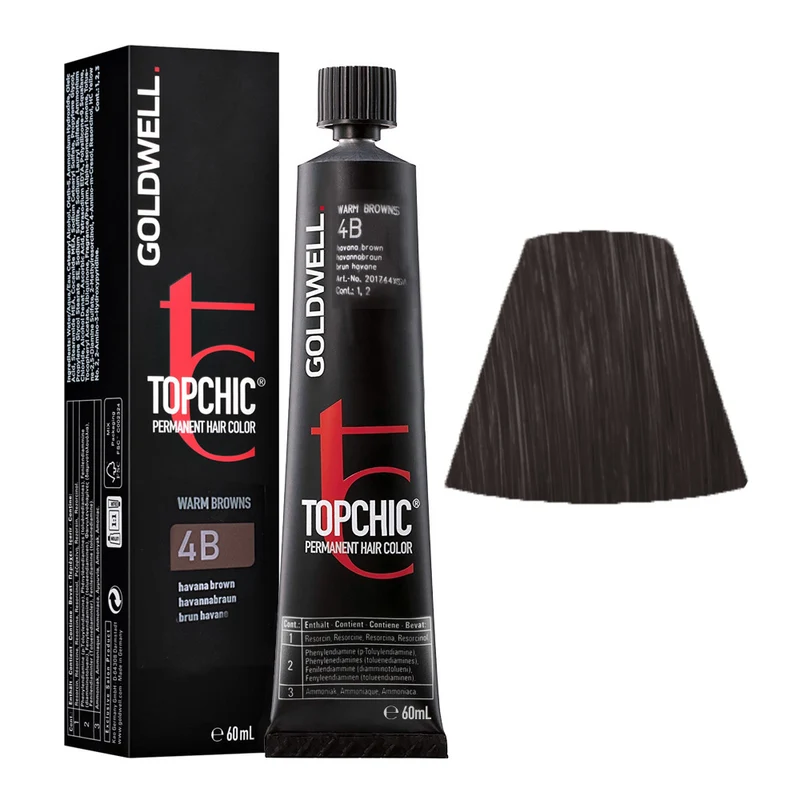 Goldwell Topchic Tube 4B Havana Brown 60ml - colore permanente in tubo