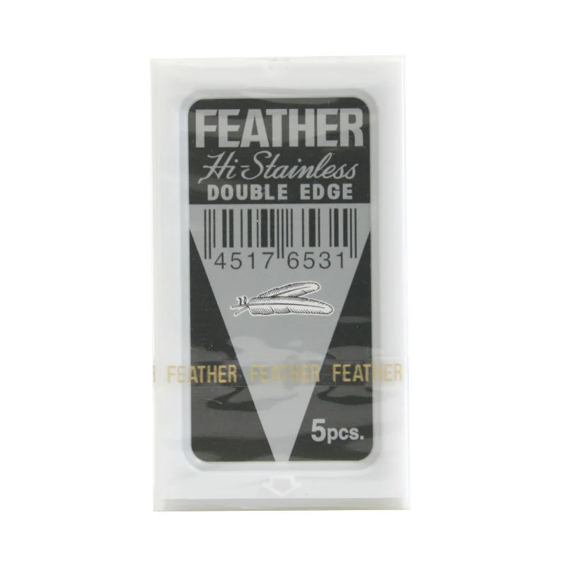 Lama Feather Double Edge Hi Stainless 1 pacchetto da 5 lame