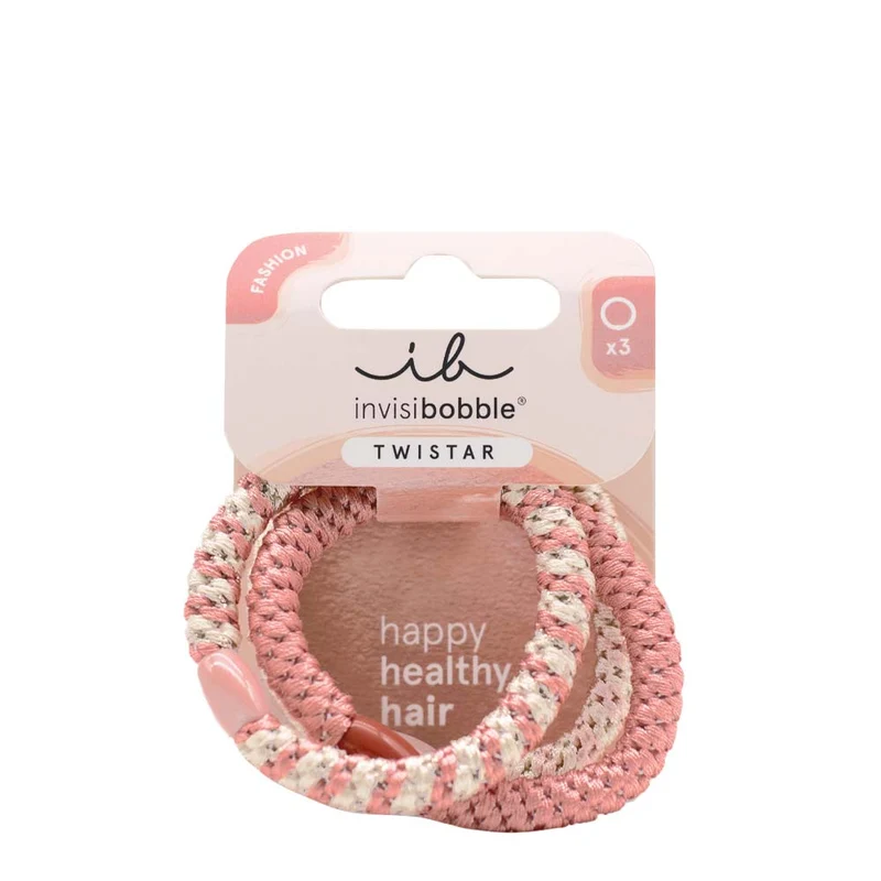 Invisibobble Twistar Happy Healty Hair Blush Braids 3pz - elastici in tessuto