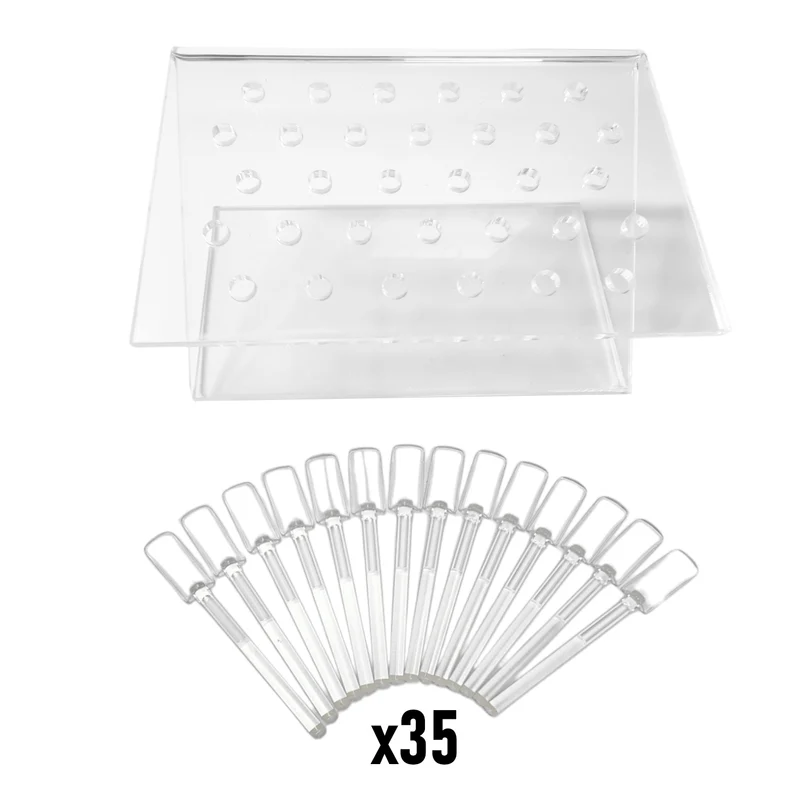 Display espositore per nail art con bastoncini trasparenti piccolo 32 fo