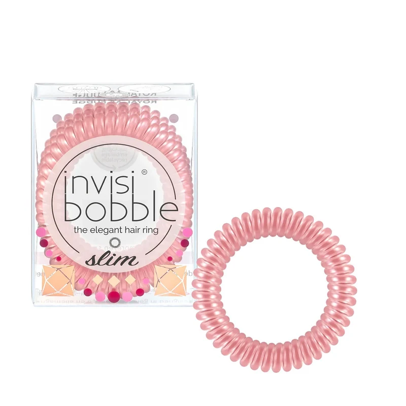 Invisibobble Slim British Royal Royal Fudge 3pz - elastici a spirale per capelli fini