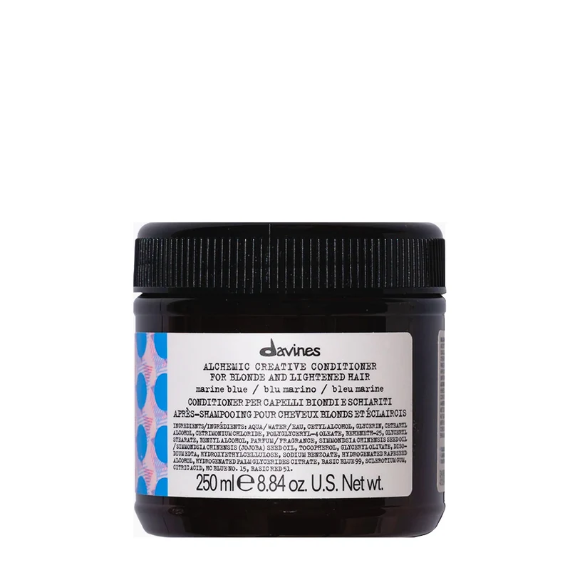 Davines Alchemic Creative Conditioner Marine Blue 250ml - balsamo colorato blu marino per capelli biondi o schiariti