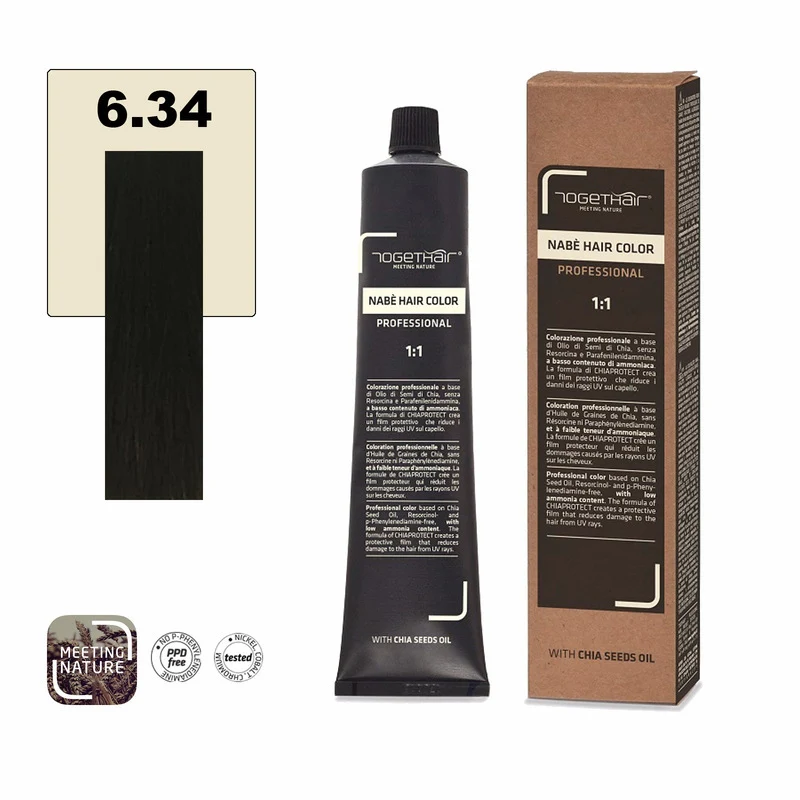 Nabe’ Hair Color nr. 6.34 Biondo Scuro Dorato Rame Togethair 100 ml
