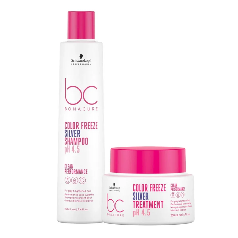 Schwarzkopf BC Bonacure Color Freeze Silver Shampoo pH 4.5 250ml Treatment pH 4.5 200ml - capelli biondi bianchi o grigi