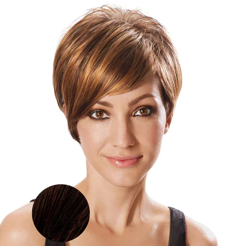 Hairdo Parrucca Angled Cut Castano Medio Ramato