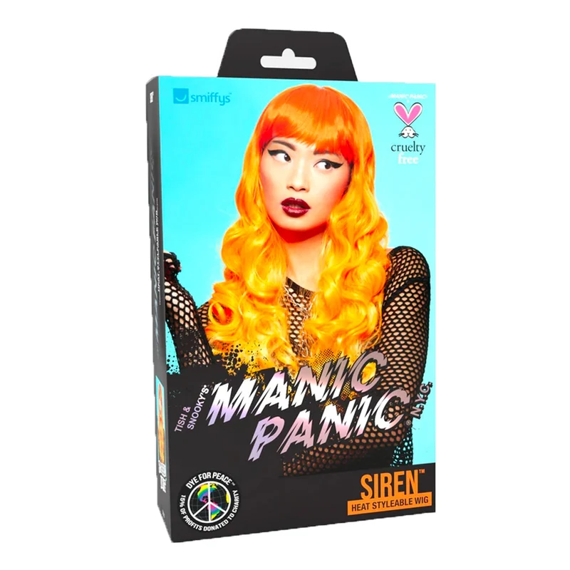 Manic Panic Psychedelic Sunrise Siren Wig - parrucca color arancione