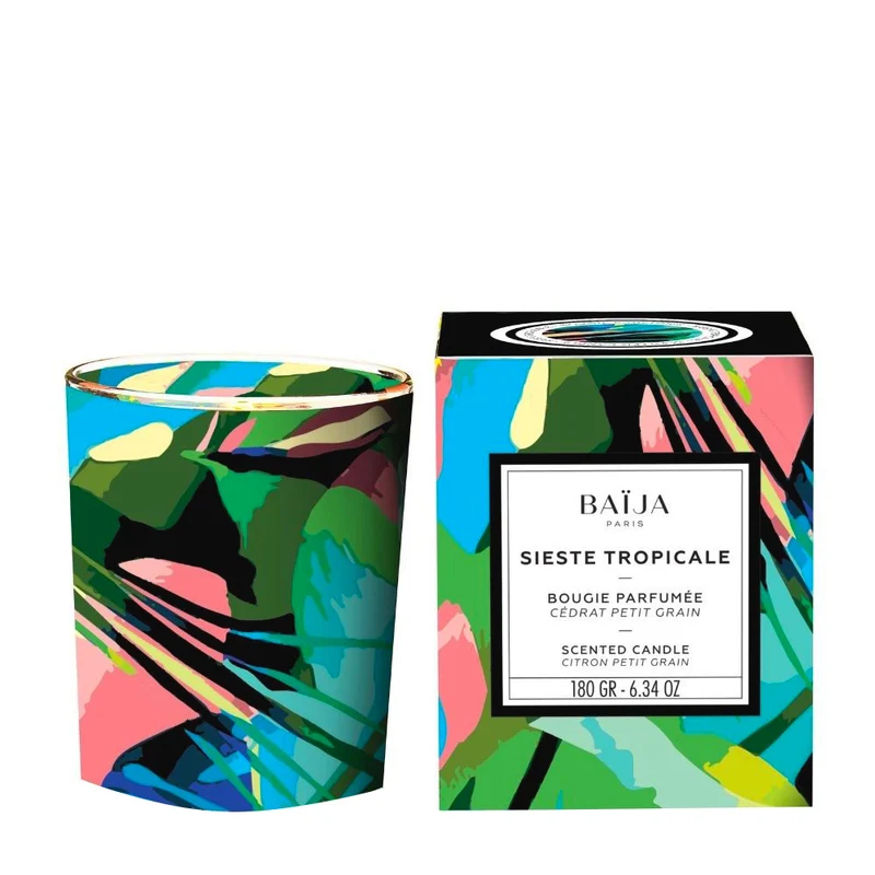 Baija Paris Sieste Tropicale Scented Candle 180gr - candela profumata al cedro e petitgrain