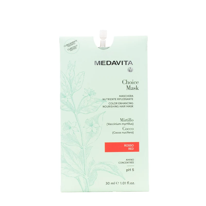 Medavita Lunghezze Choice Mask Red 30ml - maschera nutriente riflessante caramello