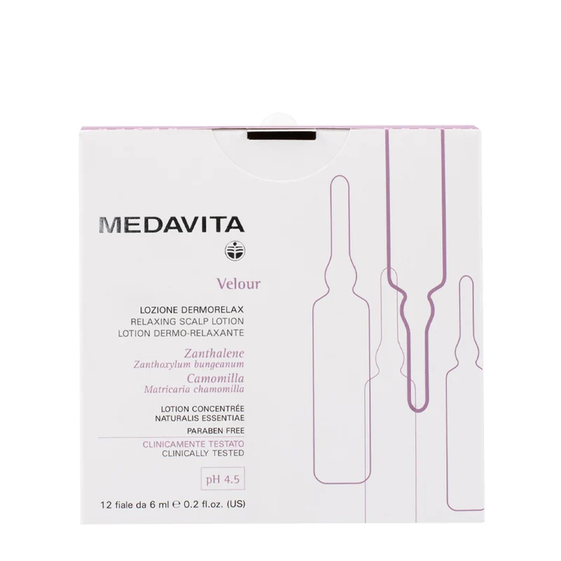 Medavita Cute Velour Relaxing Scalp Lotion 12x6ml - lozione dermorelax pH 6