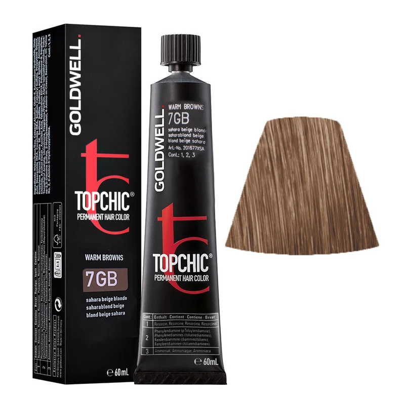 Goldwell Topchic Tube 7GB Sahara Blonde Beige 60ml - colore permanente in tubo