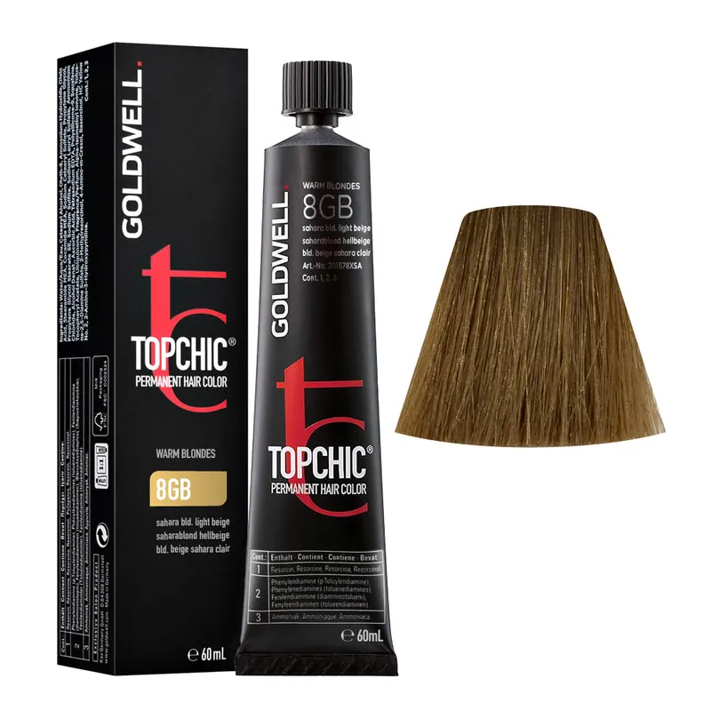 Goldwell Topchic Tube 8GB Sahara Blonde Light Beige 60ml - colore permanente in tubo