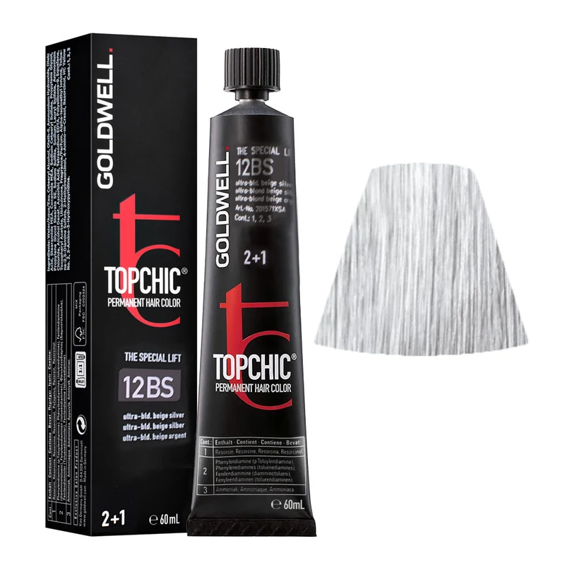 Goldwell Topchic Tube 12BS Ultra Blonde Beige Silver 60ml - colore permanente in tubo