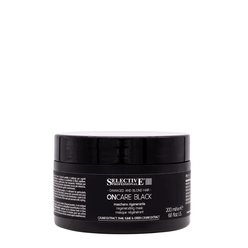 Selective Professional On Care Black Mask 200ml - maschera rigenerante capelli biondi