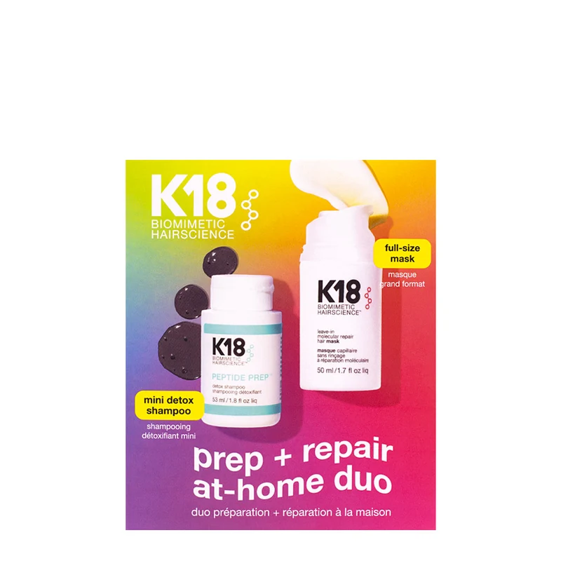 K18 Prep + Repair Duo Pre Shampoo 50ml + Mask 50ml - cofanetto riparazione