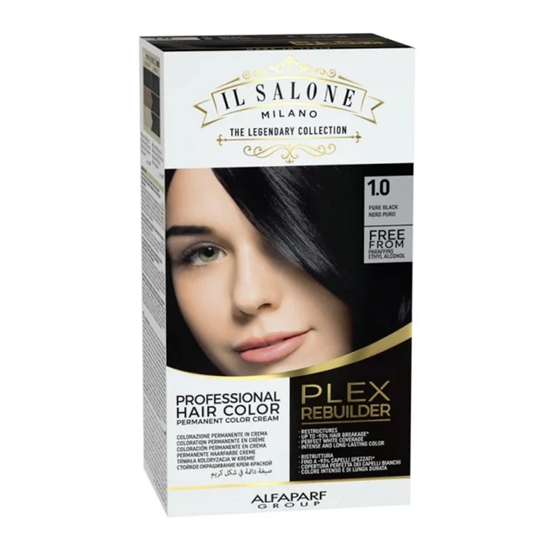Alfaparf Milano Il Salone Plex Rebuilder Color Kit 1.0 Nero Puro - colorazione permanente in crema