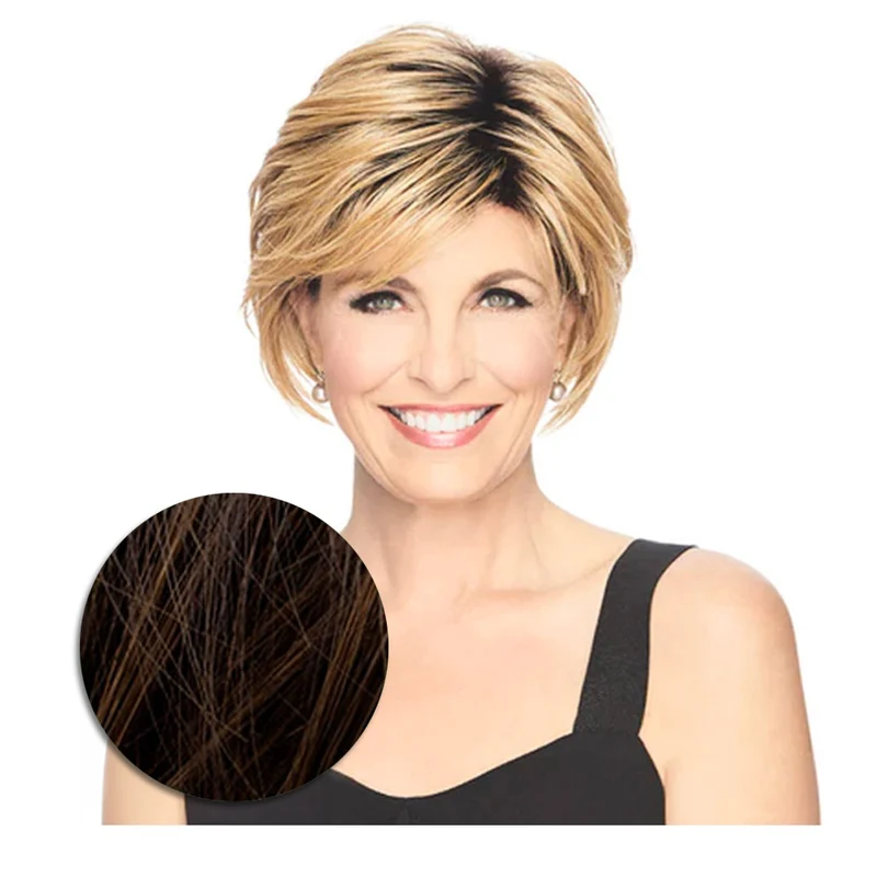 Hairdo Shattered Bob Parrucca a Caschetto Castano Medio Ramato Cioccolato