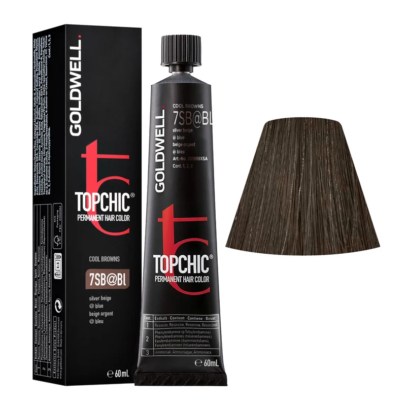 Goldwell Topchic Tube 7SB@BL Silver Beige Elumenated Blue 60ml - colore permanente in tubo