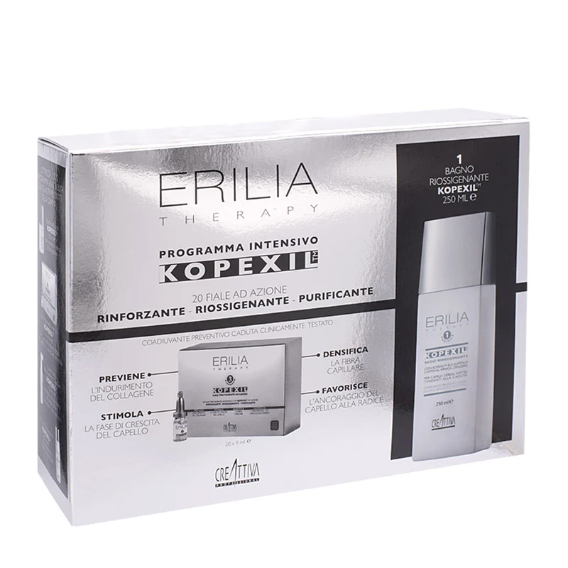 Creattiva Erilia Kopexil Cofanetto Anticaduta Shampoo 250ml + Fiale 20x8ml