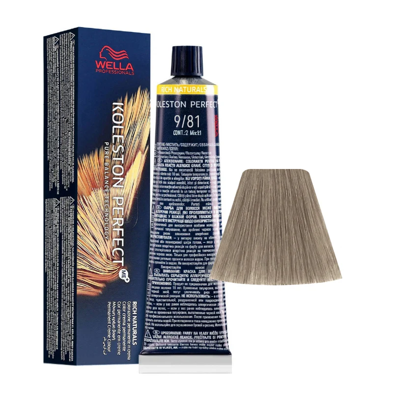 Wella Koleston Perfect Me+ 9/81 Biondo Chiarissimo Perla Cenere 60ml - colorazione permanente
