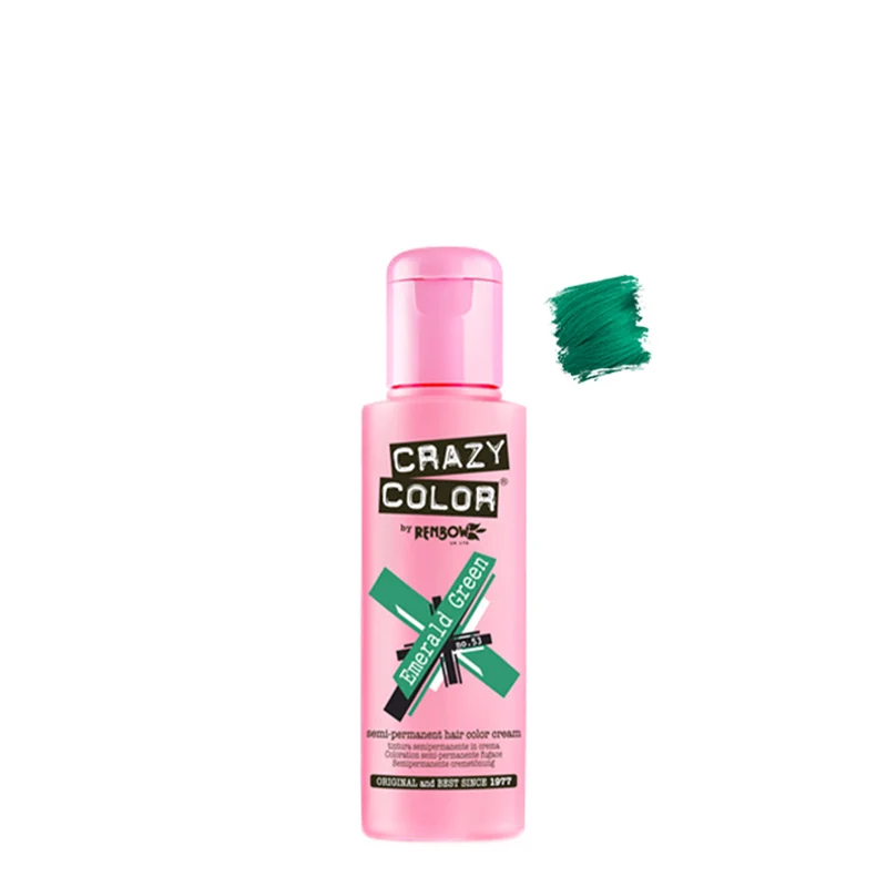 Crazy Color Emerald Green no 53, 100ml - crema colorante verde smeraldo