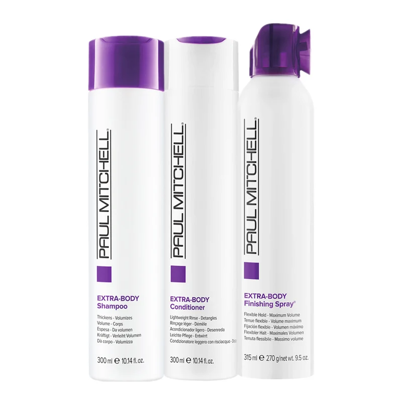 Paul Mitchell Extra-Body Shampoo 300ml Conditioner 300ml Finishing Spray 300ml