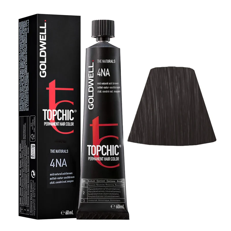 Goldwell Topchic Tube 4NA Medium Natural Ash Brown 60ml - colore permanente in tubo