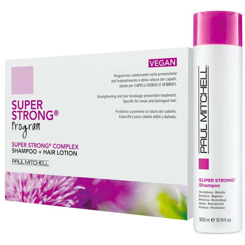 Paul Mitchell Super Strong Beauty Hair Program Kit shampoo + 12 x 6ml Hair Lotion - trattamento anticaduta