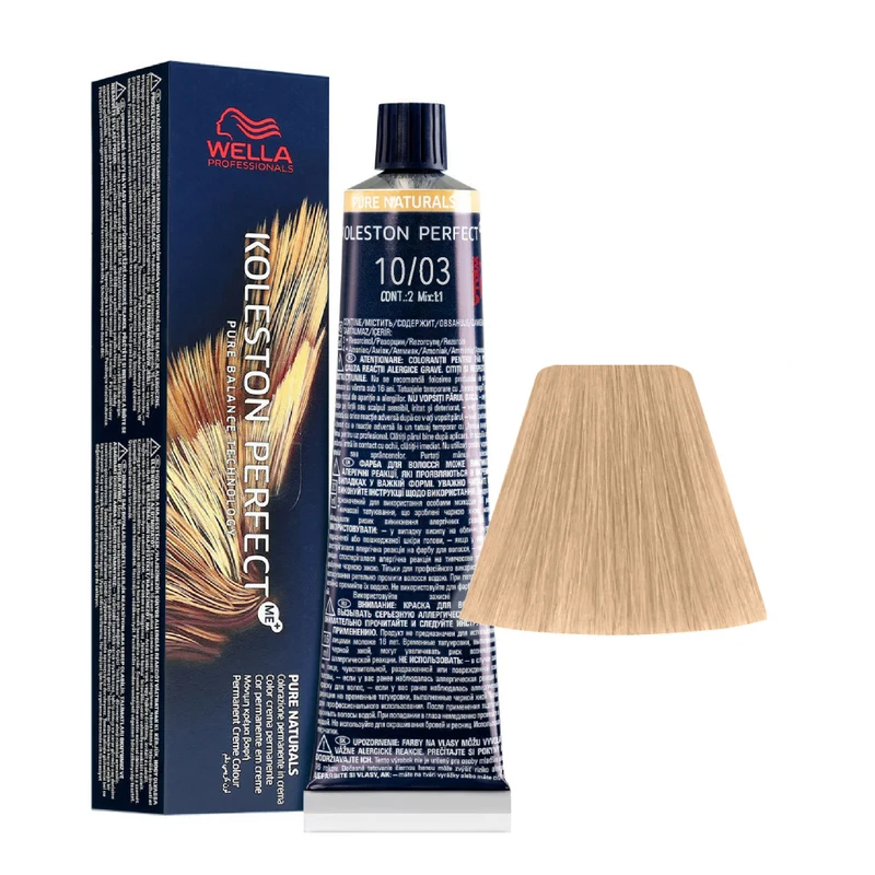 Wella Koleston Perfect Me+ Pure Naturals 10/03 Biondo Platino Naturale Dorato 60ml - colorazione permanente