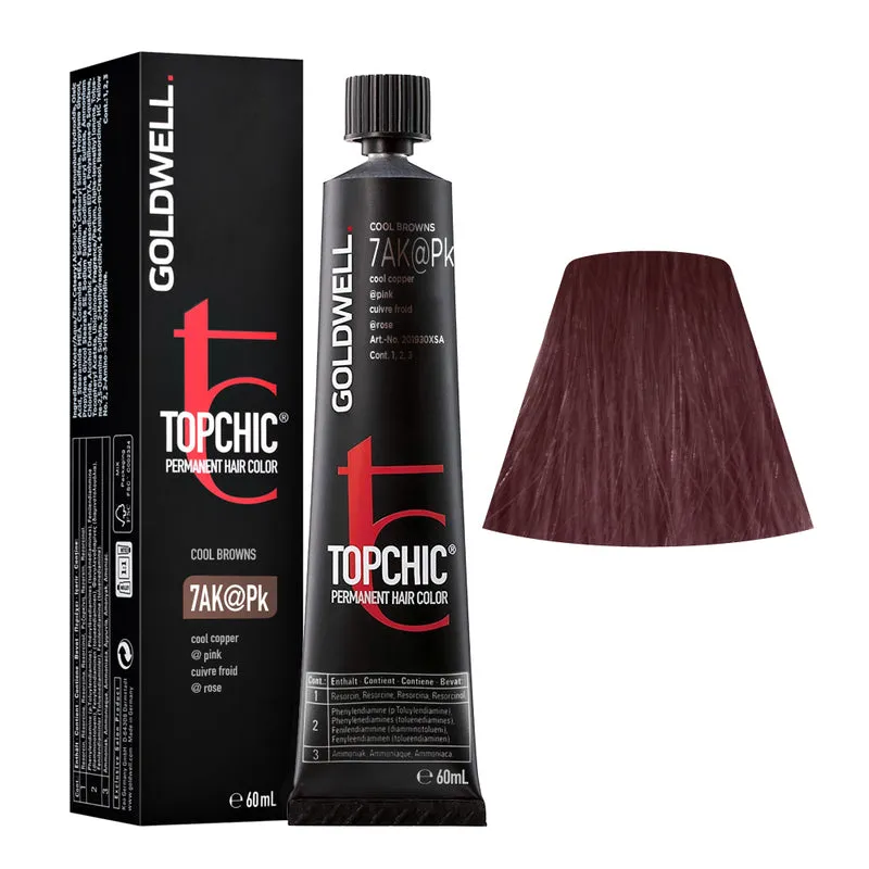 Goldwell Topchic Tube 7AK@Pk Cool Copper Elumenated Pink 60ml - colore permanente in tubo