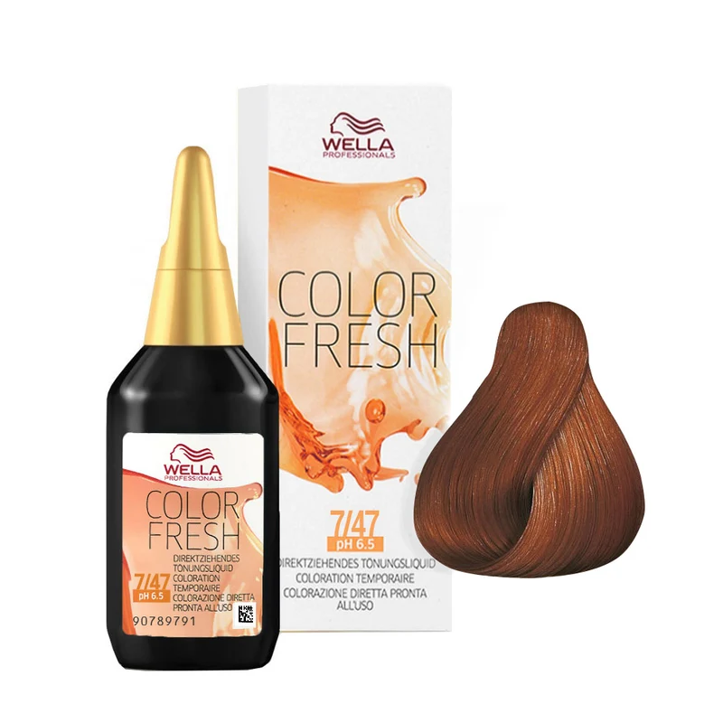 Wella Color Fresh 7/47 Biondo Medio Rame Sabbia 75ml - riflessante diretto senza ammoniaca