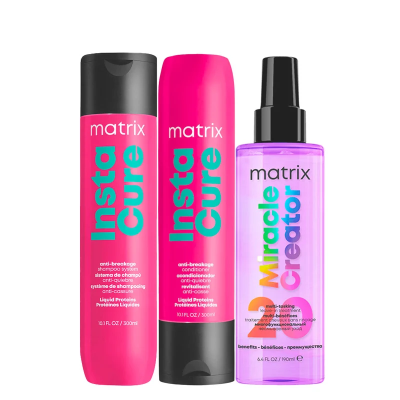 Matrix Haircare Instacure Shampoo 300ml Conditioner 300ml Miracle Creator 190ml