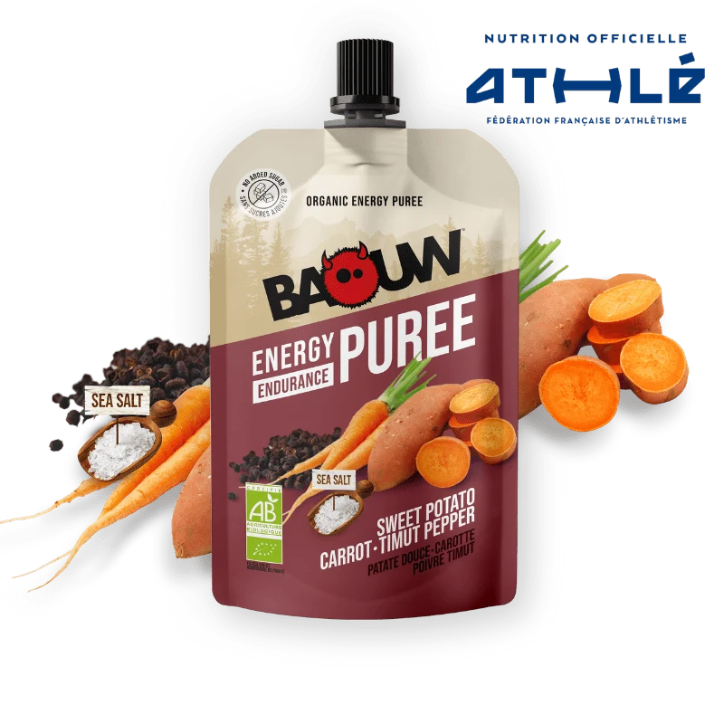 Purè Energetico BAOUW Bio Ricetta Salata Patata Dolce/Carota/Pepe (90g)