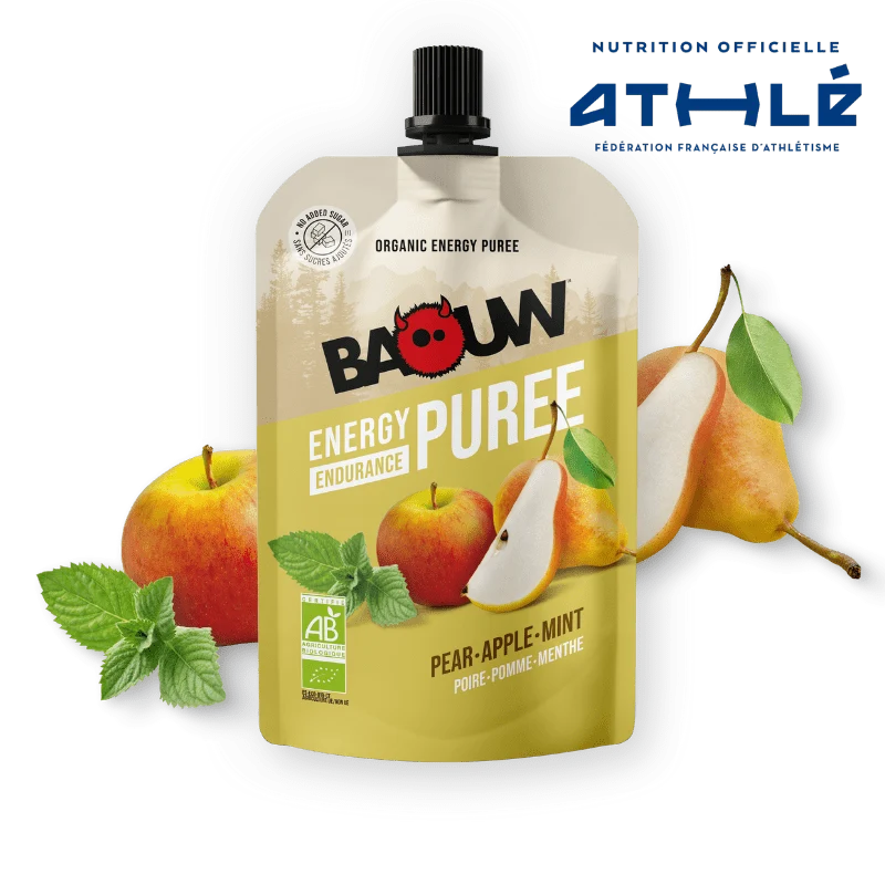 Purè Energetico BAOUW Bio Ricetta ai Frutti Pera/Mela/Menta (90g)